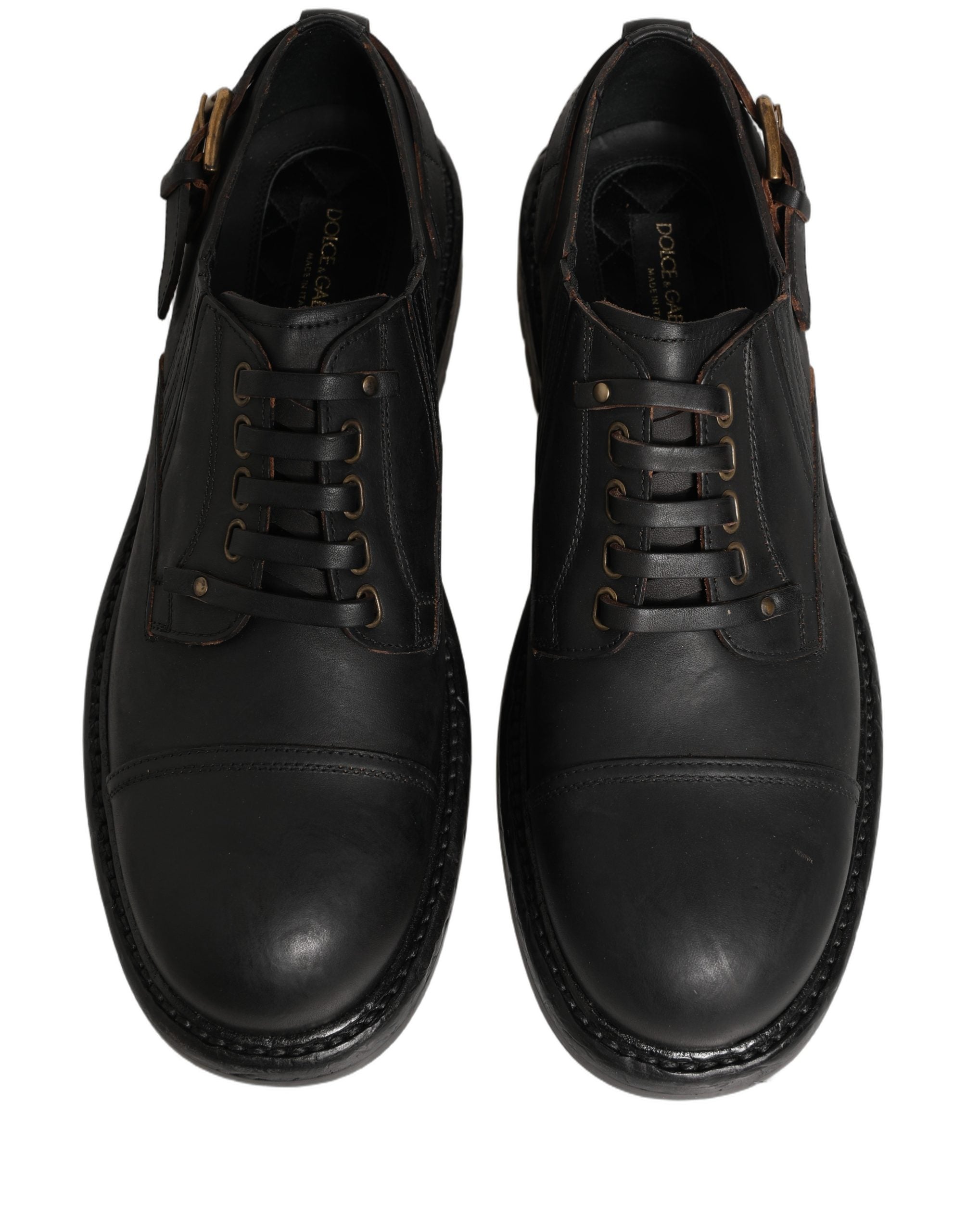 Step into a realm of elegance with Dolce & Gabbana's Derby dress shoes, crafted from premium leather in Italy, embodying timeless sophistication for the discerning individual.