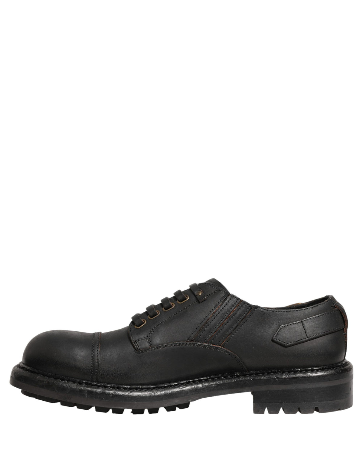 Dolce & Gabbana Black Leather Derby Shoes for Timeless Elegance