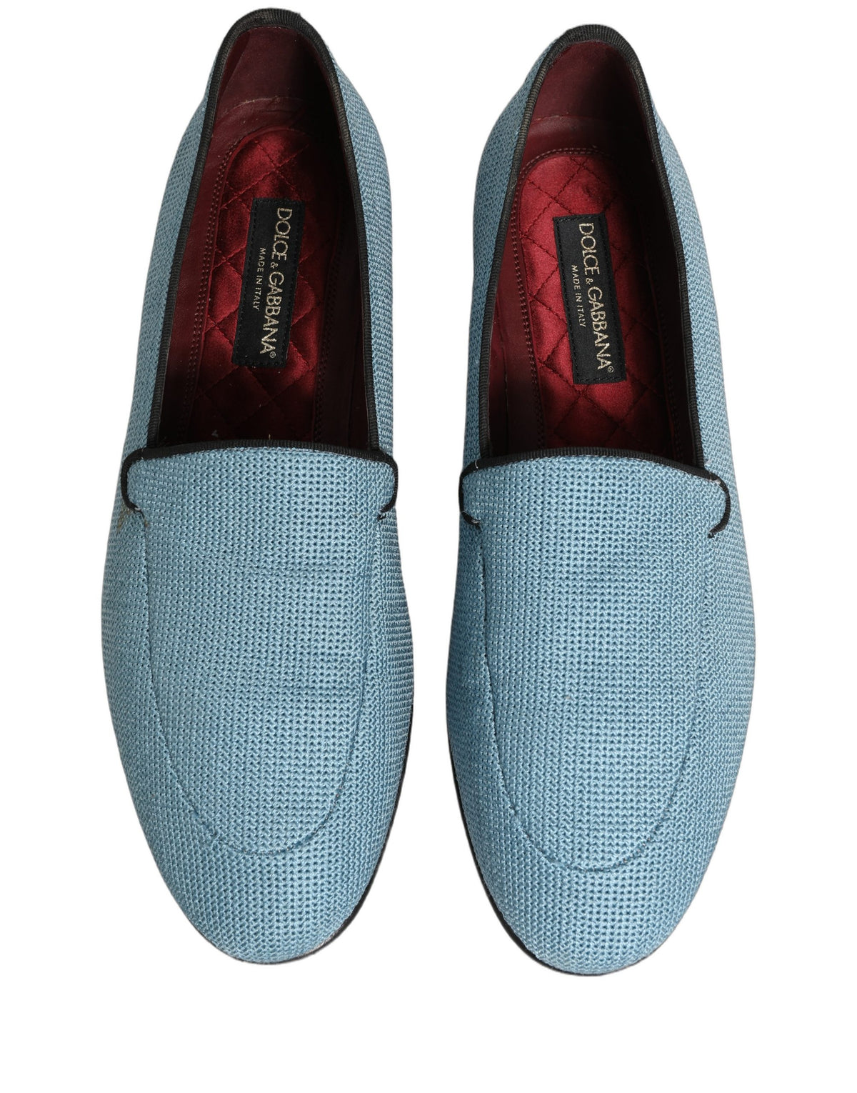 Dolce & Gabbana Blue Woven Leather Dress Loafers for Timeless Elegance