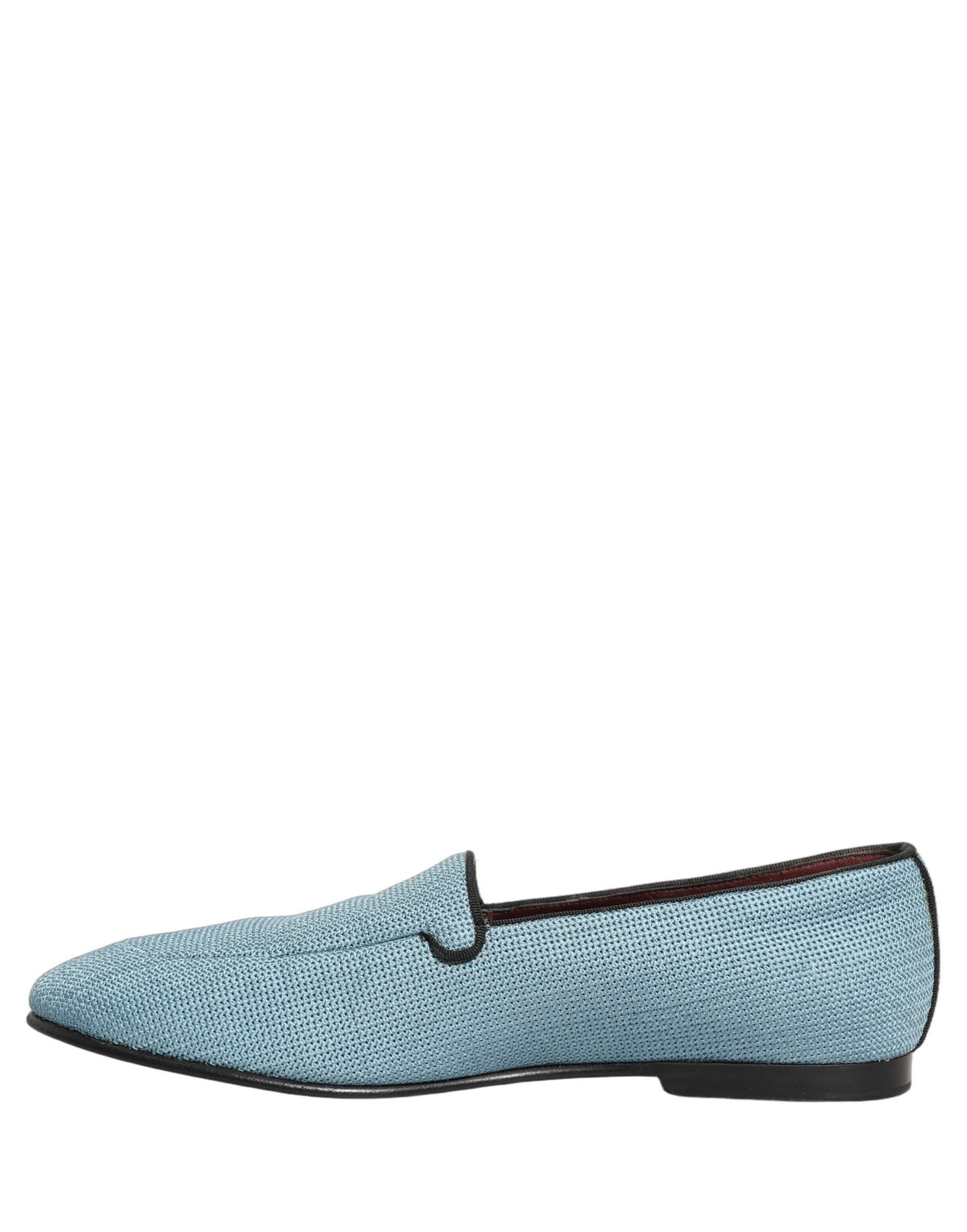 Dolce & Gabbana Light Blue Leather Slip-On Loafers for Timeless Elegance