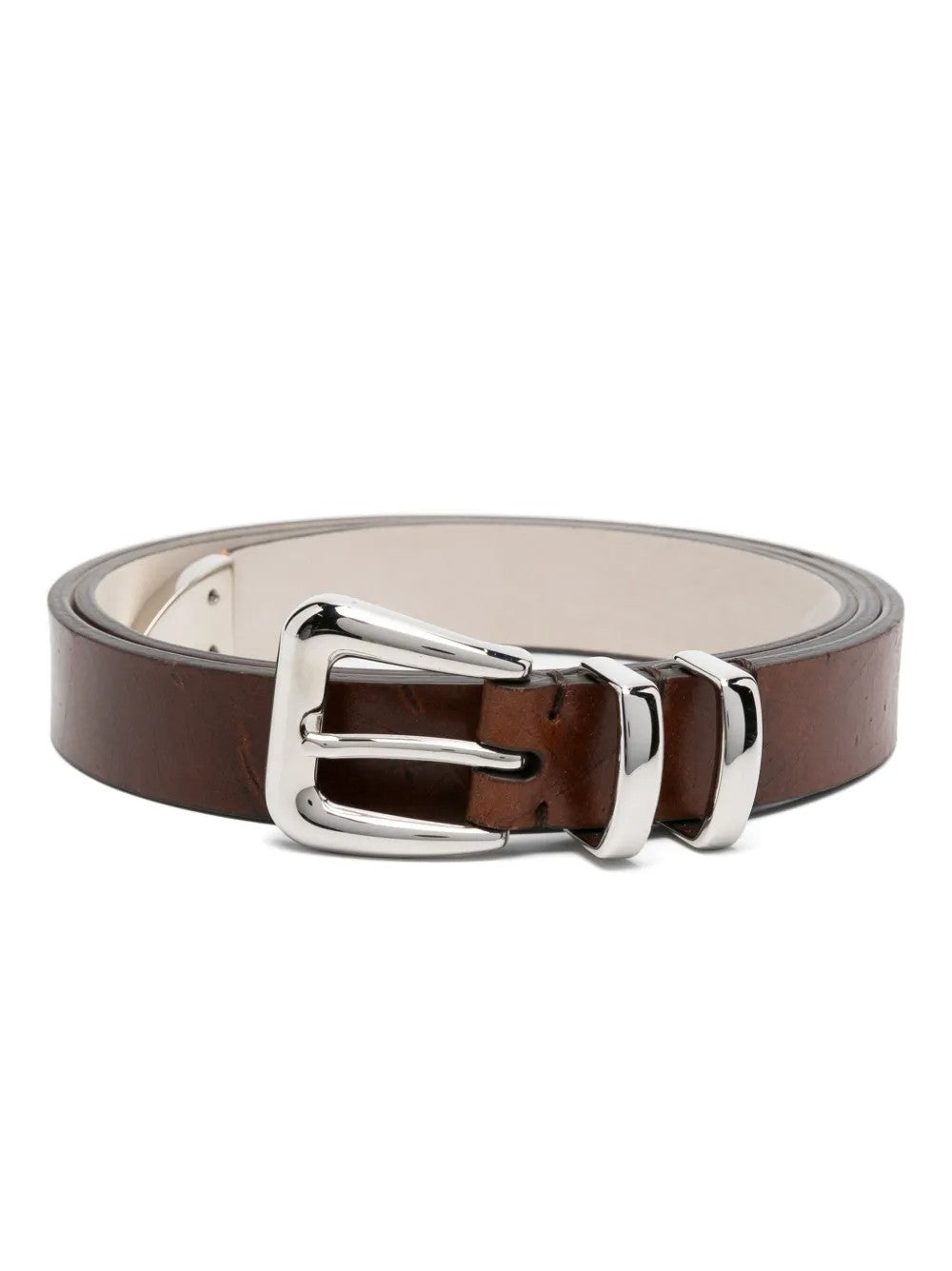 Brunello Cucinelli White Leather Regular Belt
