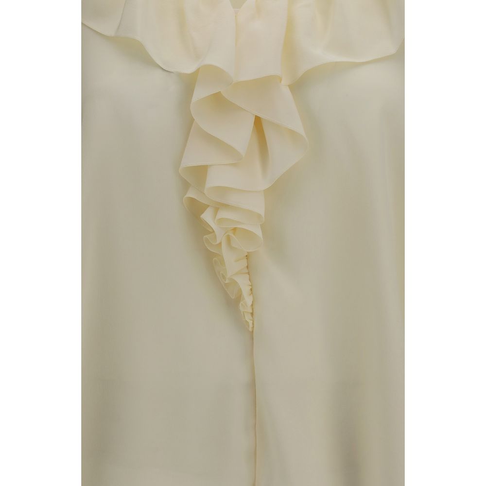 Chloé Beige Silk Blouse - Artisanal Elegance for the Discerning