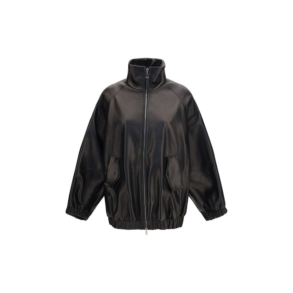 Brunello Cucinelli Black Leather Jacket - Timeless Luxury Fashion