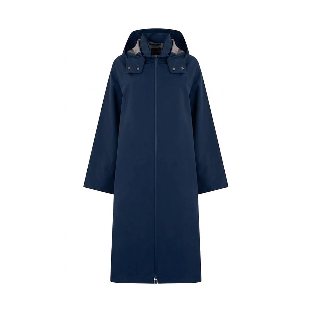 Indulge in the exquisite Herno Blue Polyester Coat, a masterpiece of sophisticated craftsmanship and timeless elegance, perfect for elevating any wardrobe.