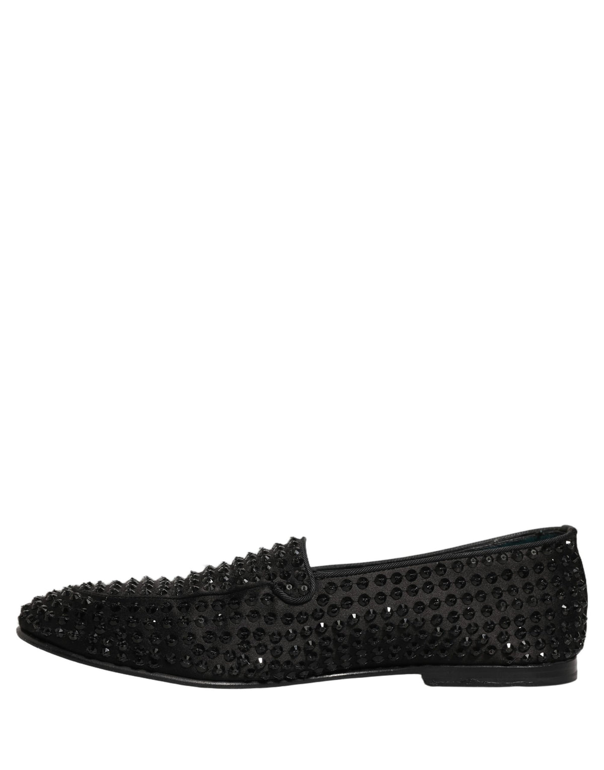 Dolce & Gabbana Black Rhinestone Loafers – Timeless Luxury