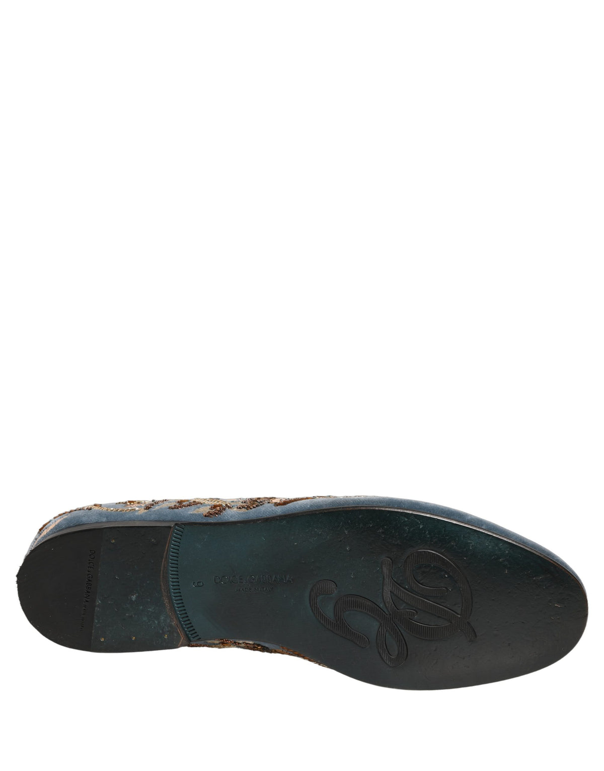 Dolce & Gabbana Blue Velvet Embellished Loafers - Luxury Footwear