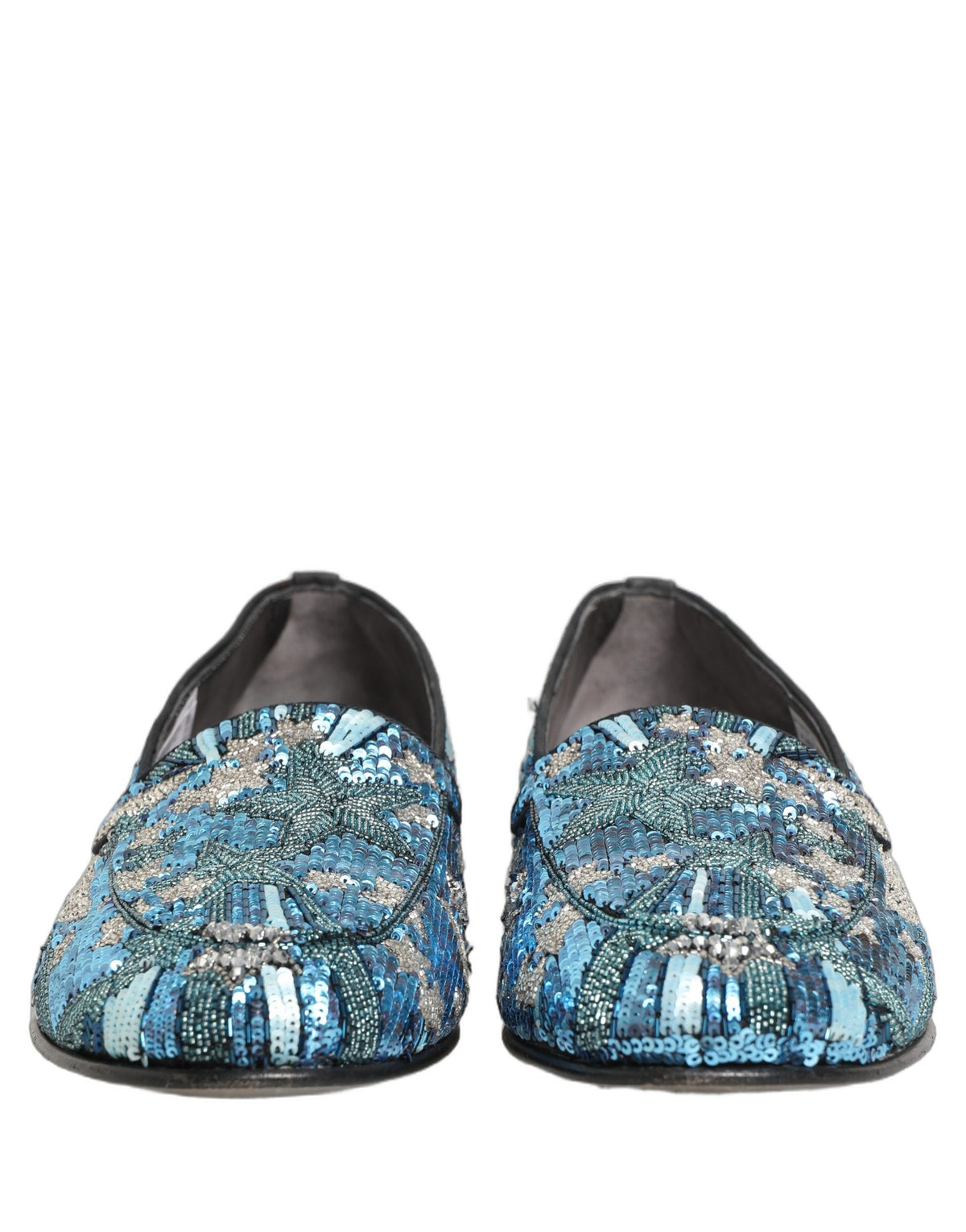 Dolce & Gabbana Multicolor Embroidered Sequin Loafers Couture