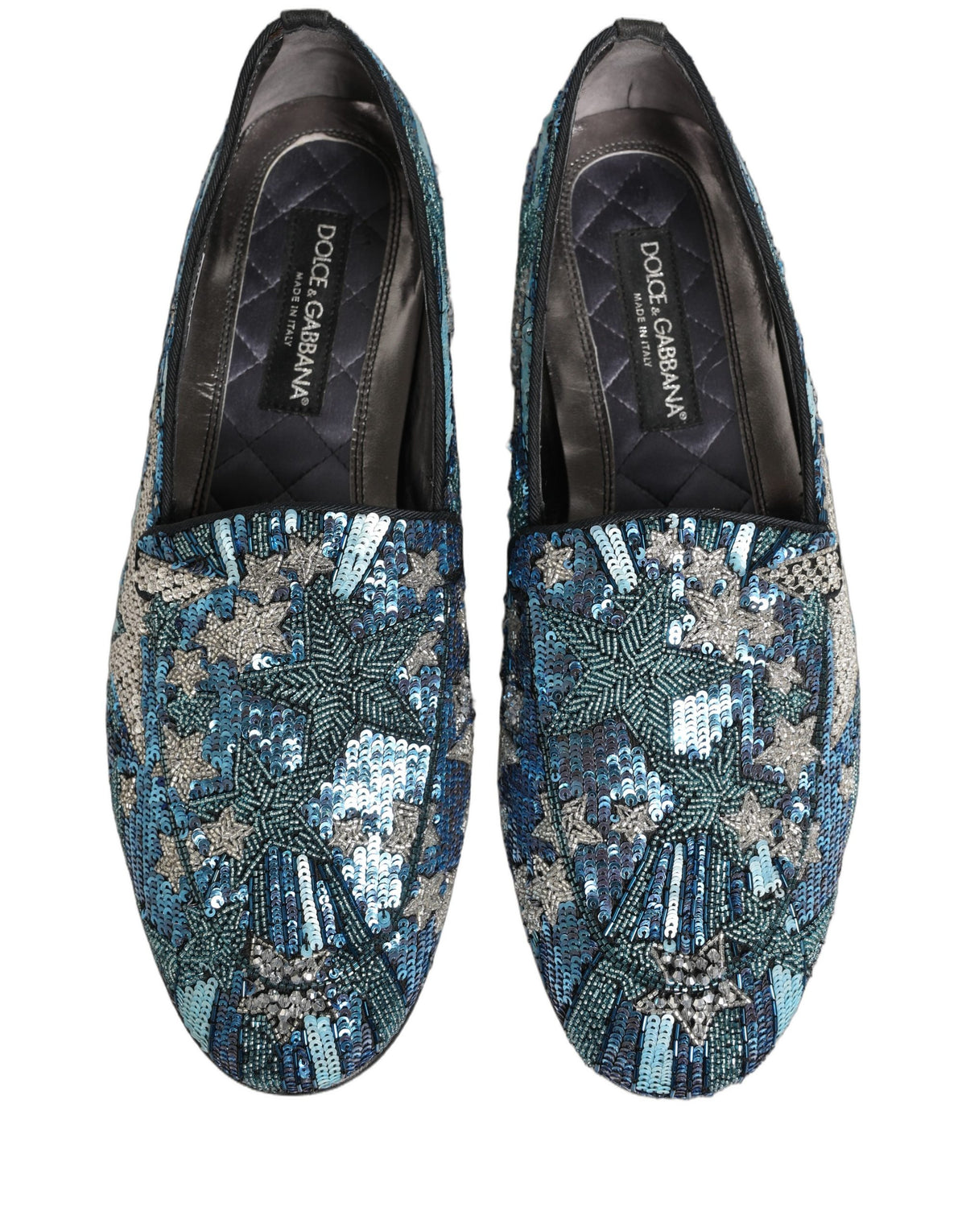 Dolce & Gabbana Multicolor Embroidered Sequin Loafers Couture