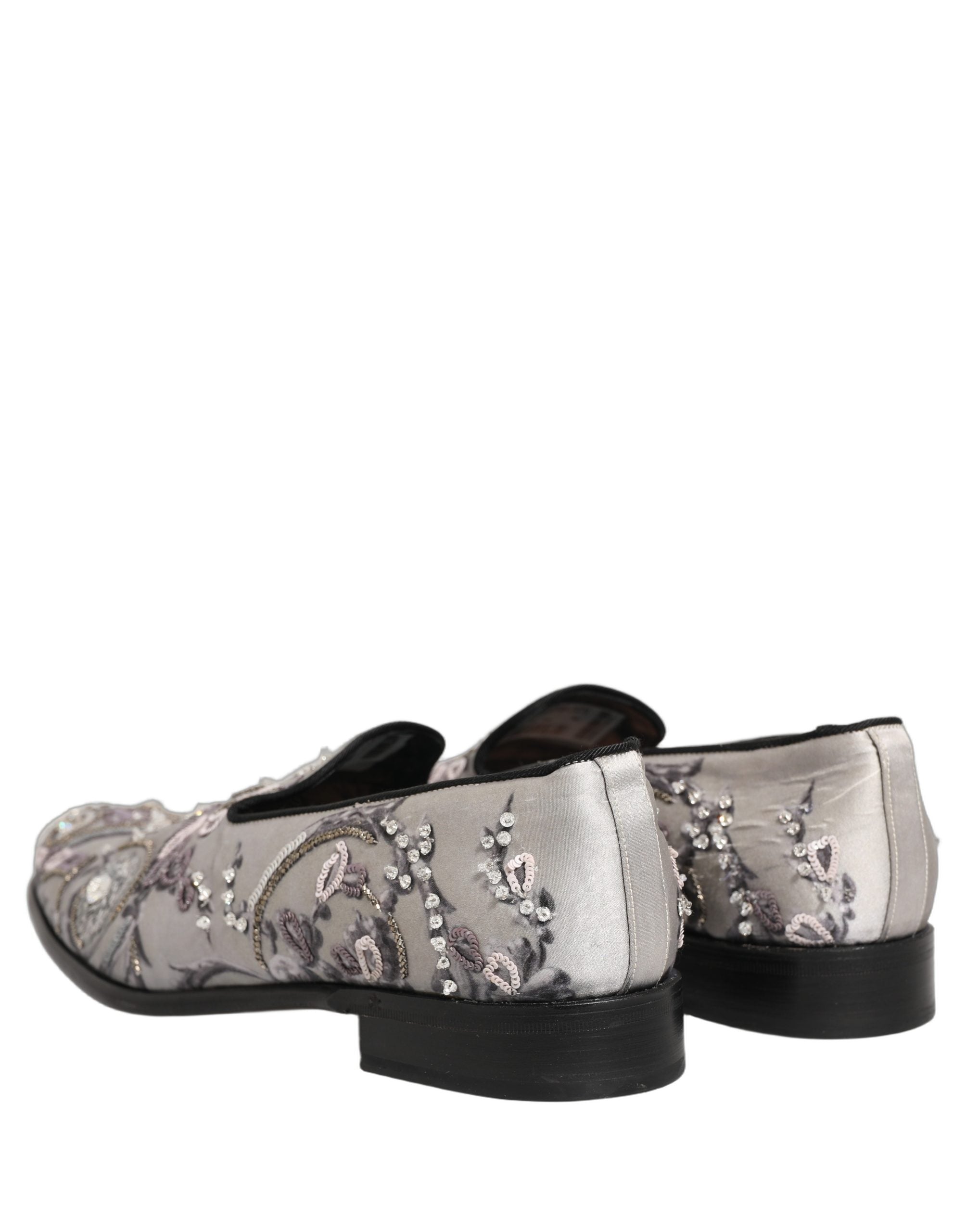 Dolce & Gabbana White Sequined Loafers - Artisanal Elegance