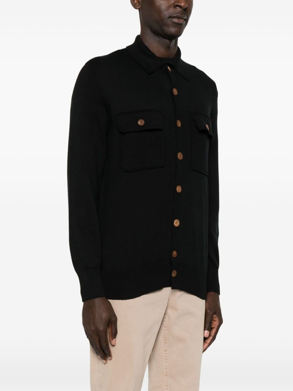 Brunello Cucinelli Black Cotton Cardigan