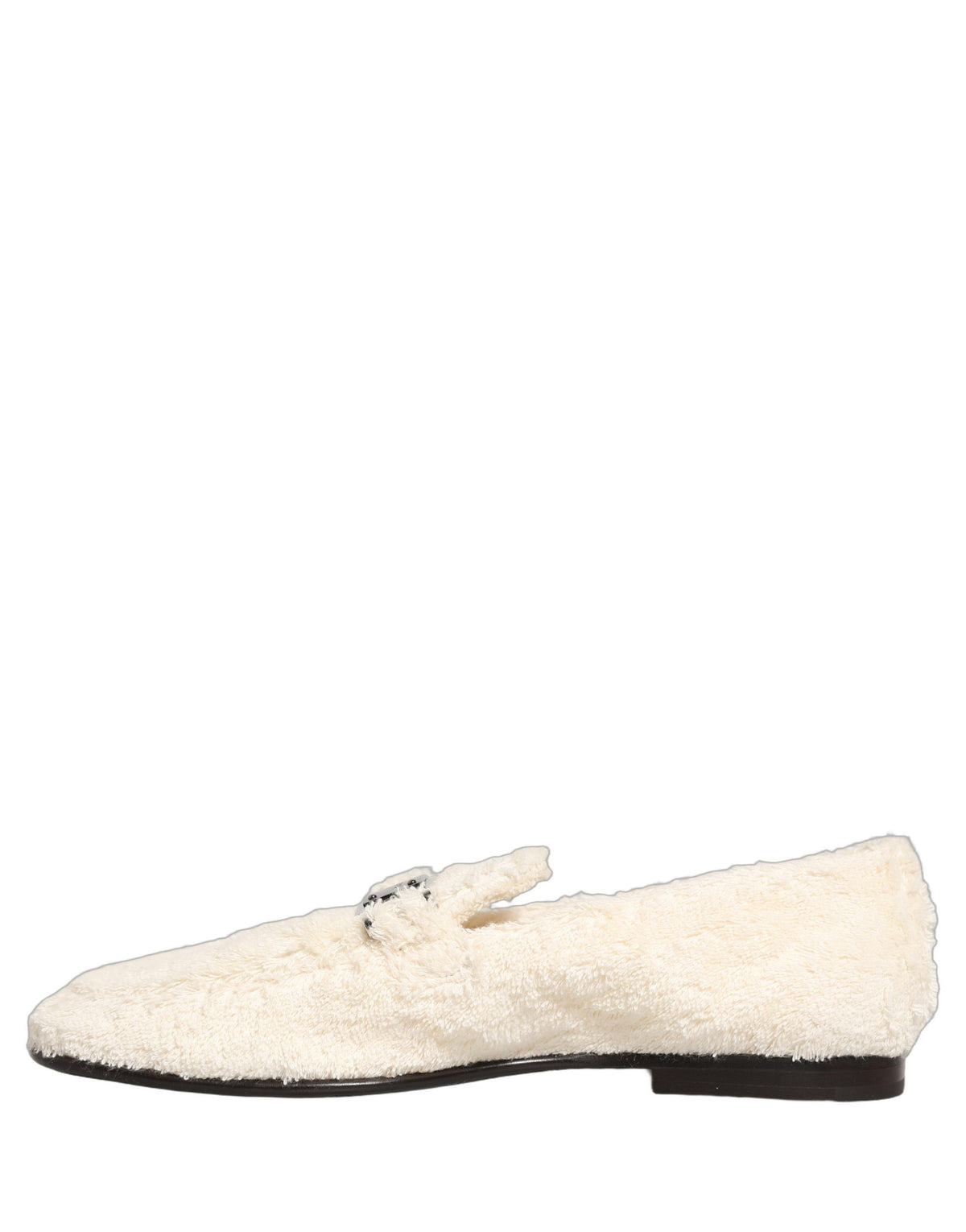 Dolce & Gabbana White Fur Shearling Loafers - Luxurious Footwear