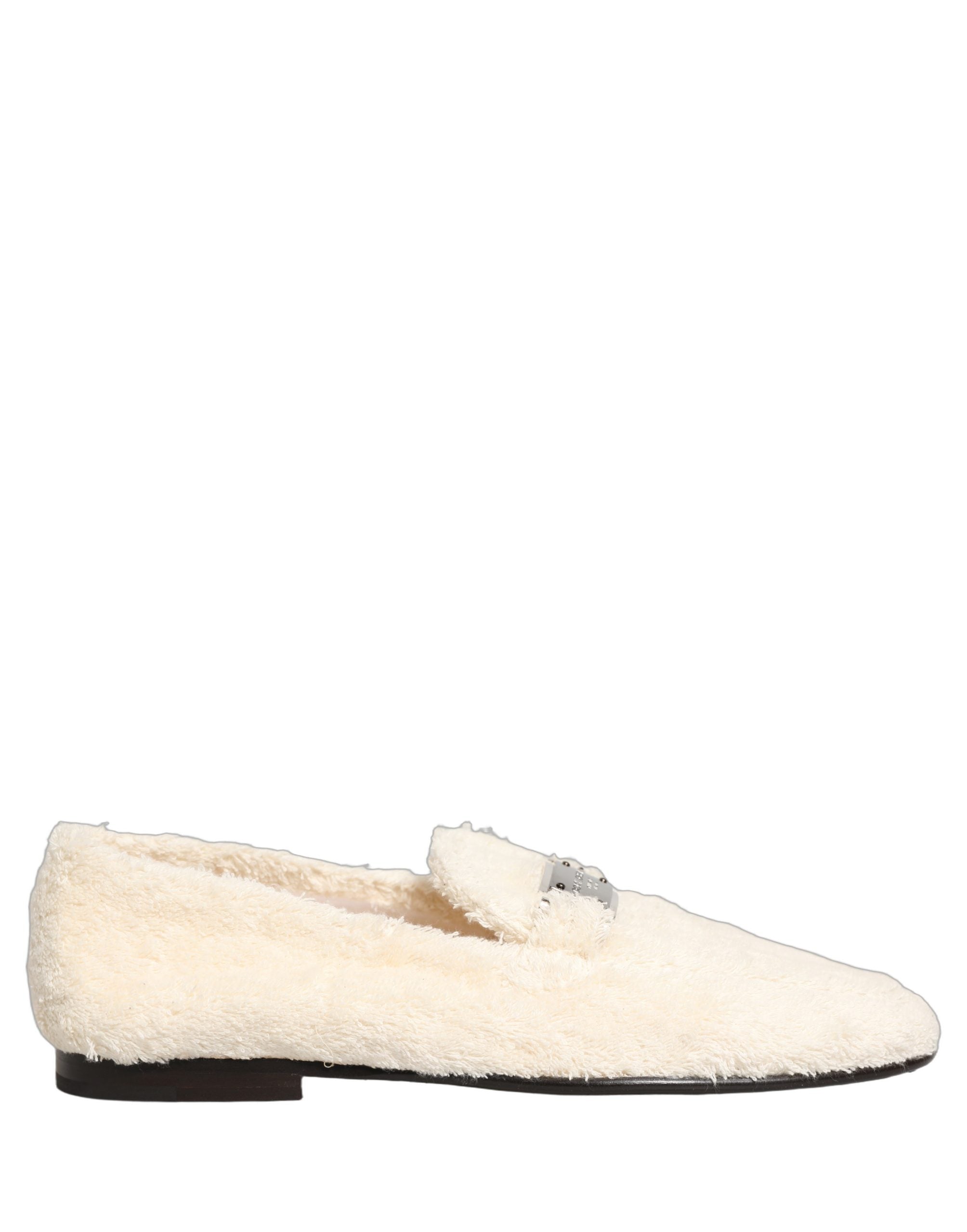 Dolce & Gabbana White Fur Shearling Loafers - Luxurious Footwear