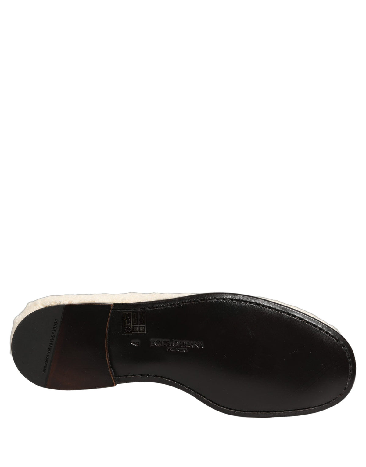 Dolce & Gabbana White Fur Shearling Loafers - Luxurious Footwear