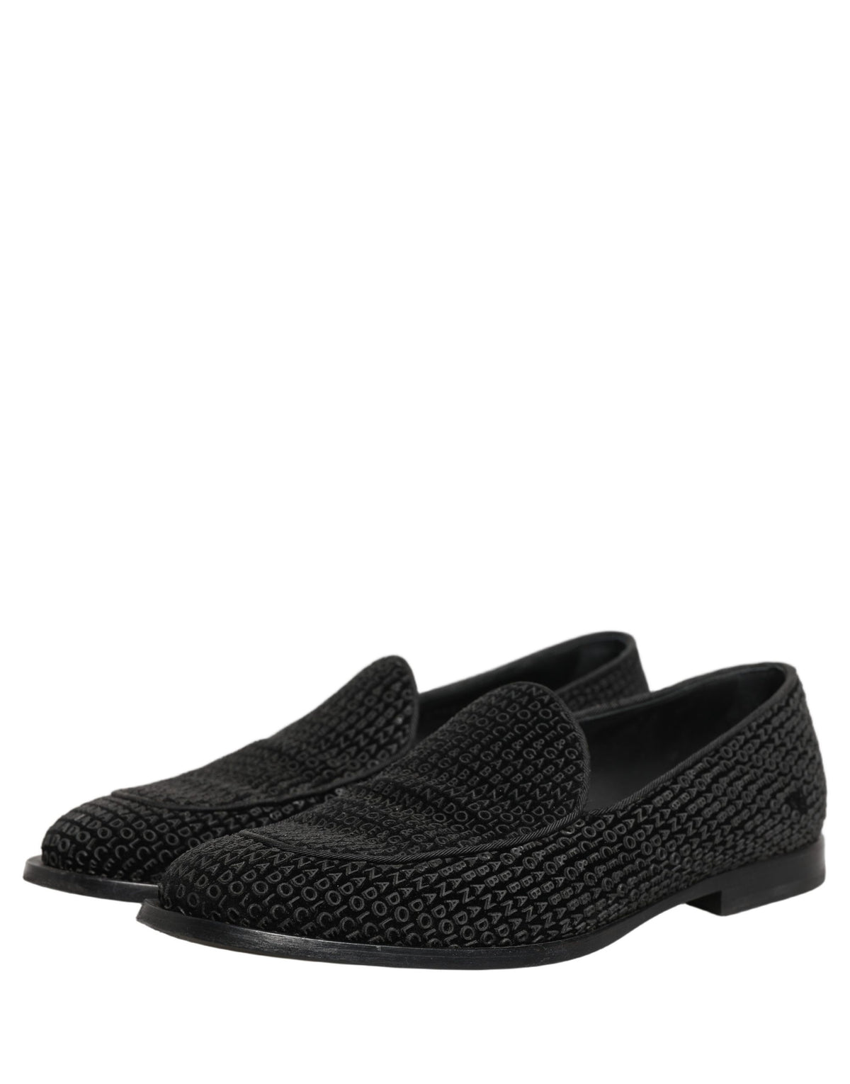 Dolce & Gabbana Black Velvet Dress Loafers - Artisanal Elegance