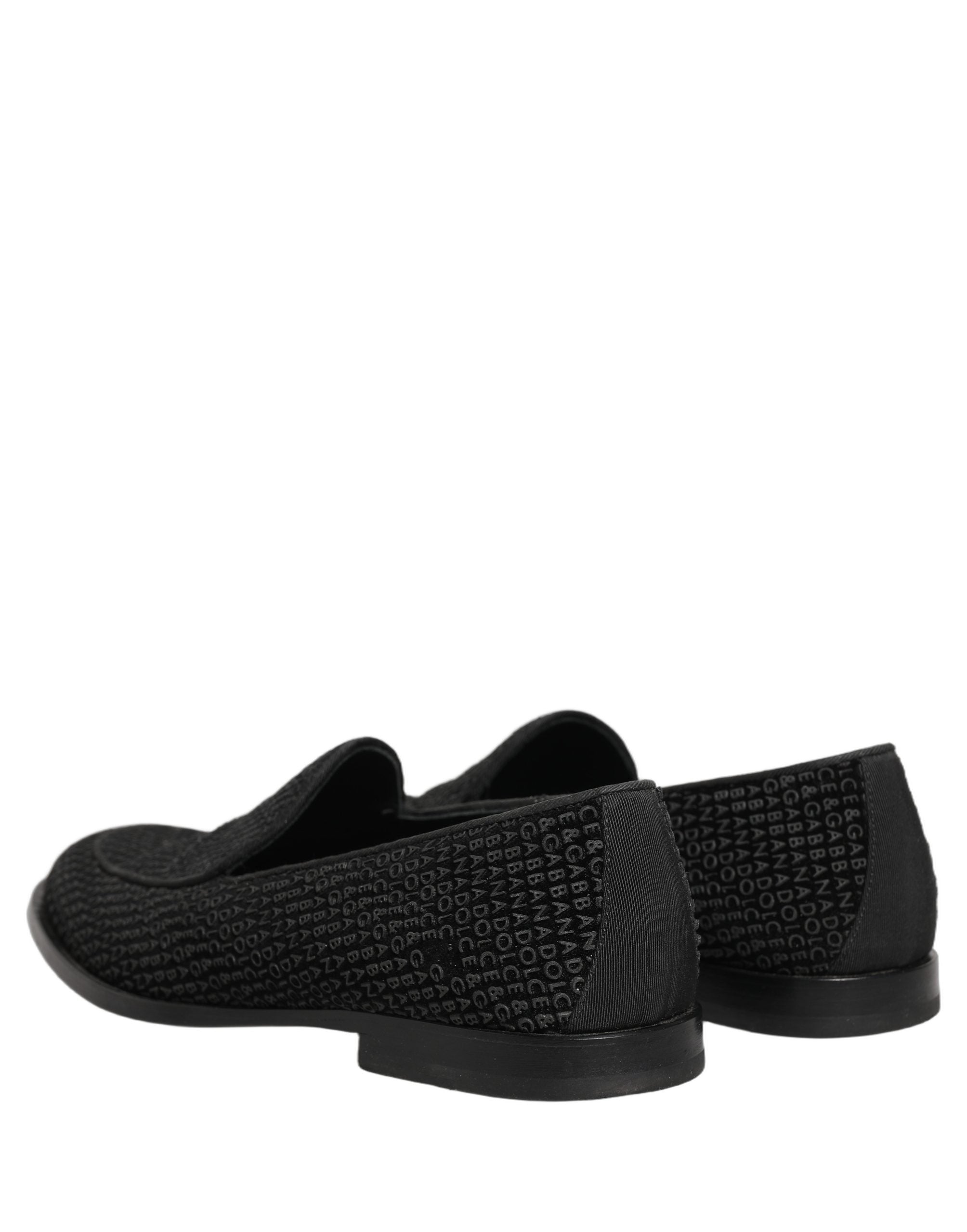 Dolce & Gabbana Black Velvet Dress Loafers - Artisanal Elegance