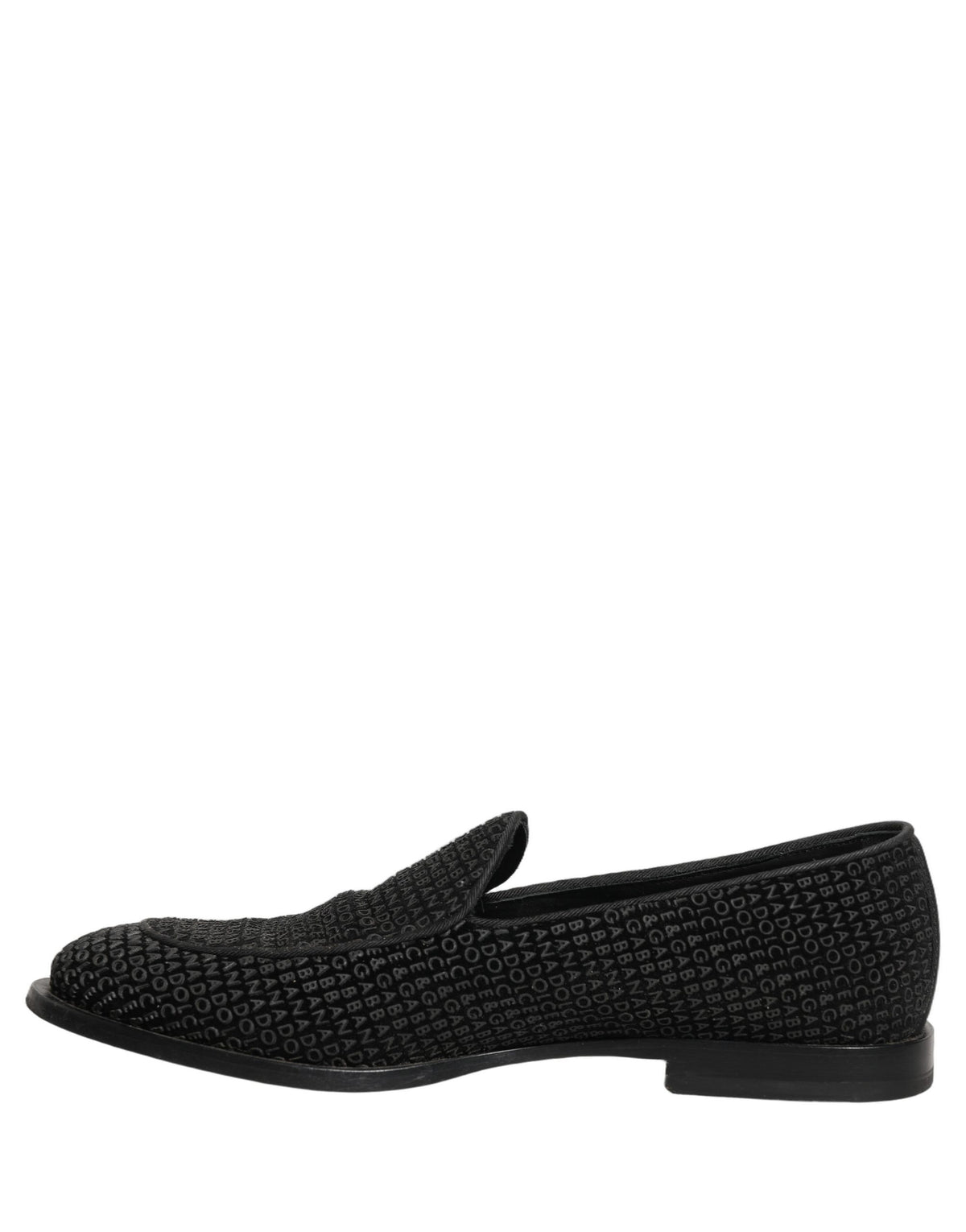Dolce & Gabbana Black Velvet Dress Loafers - Artisanal Elegance