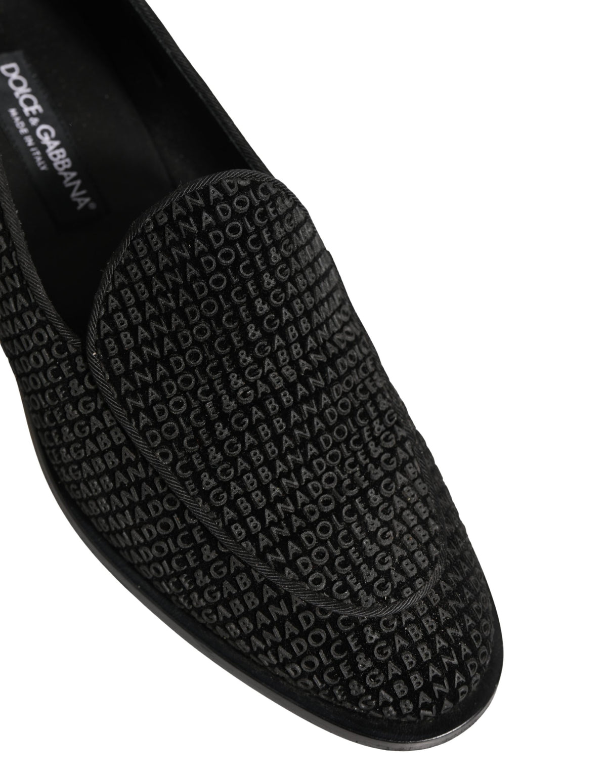Dolce & Gabbana Black Velvet Dress Loafers - Artisanal Elegance