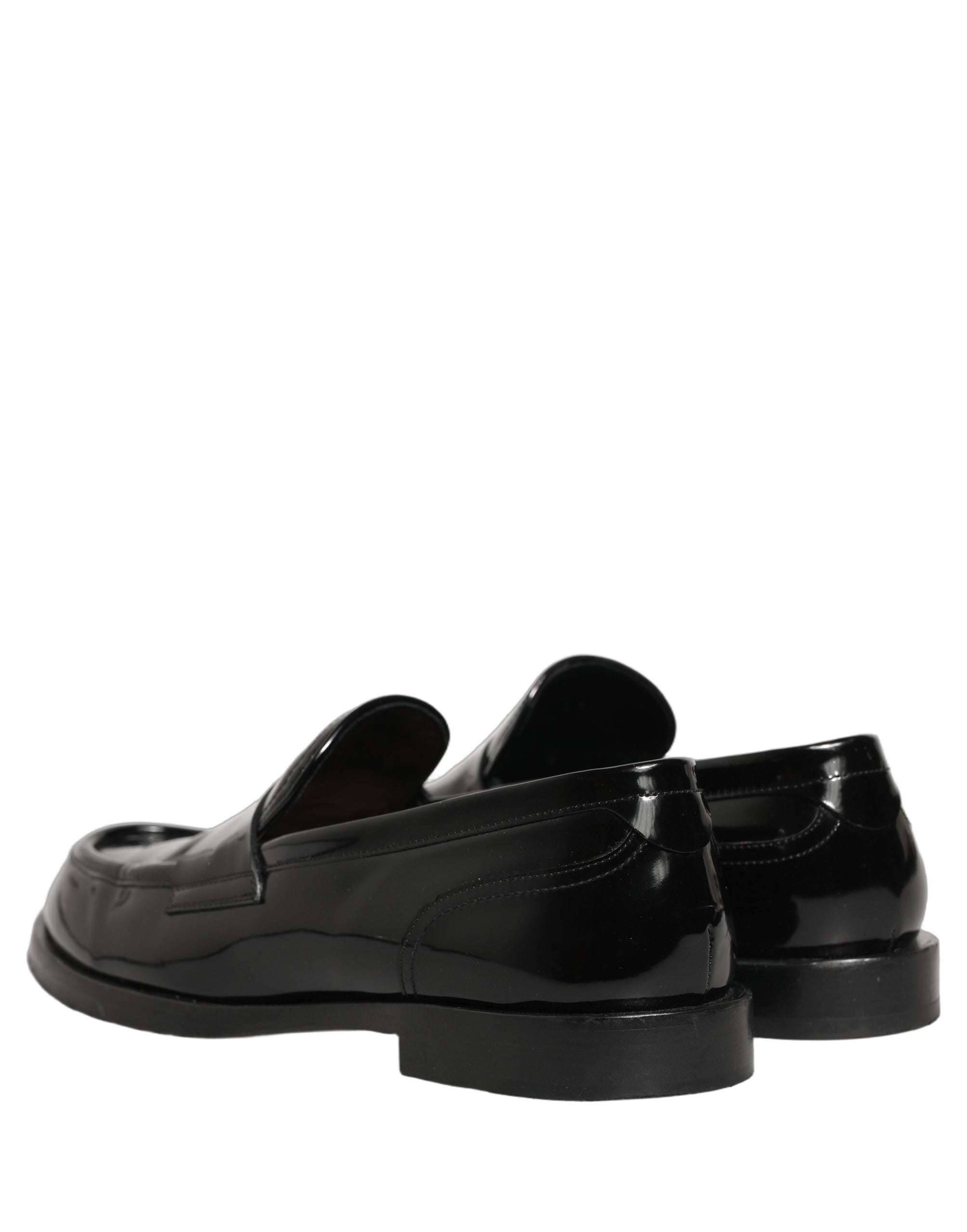Dolce & Gabbana Black Leather Dress Loafers, Artisanal Elegance