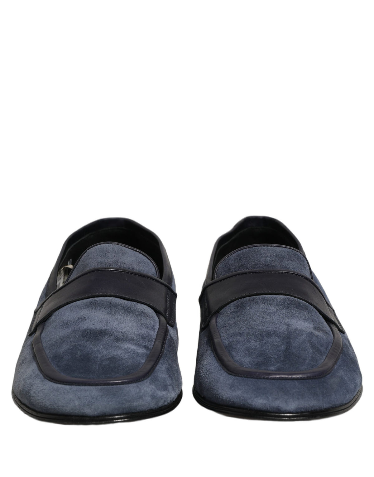 Dolce & Gabbana Blue Suede Leather Loafers - Timeless Elegance
