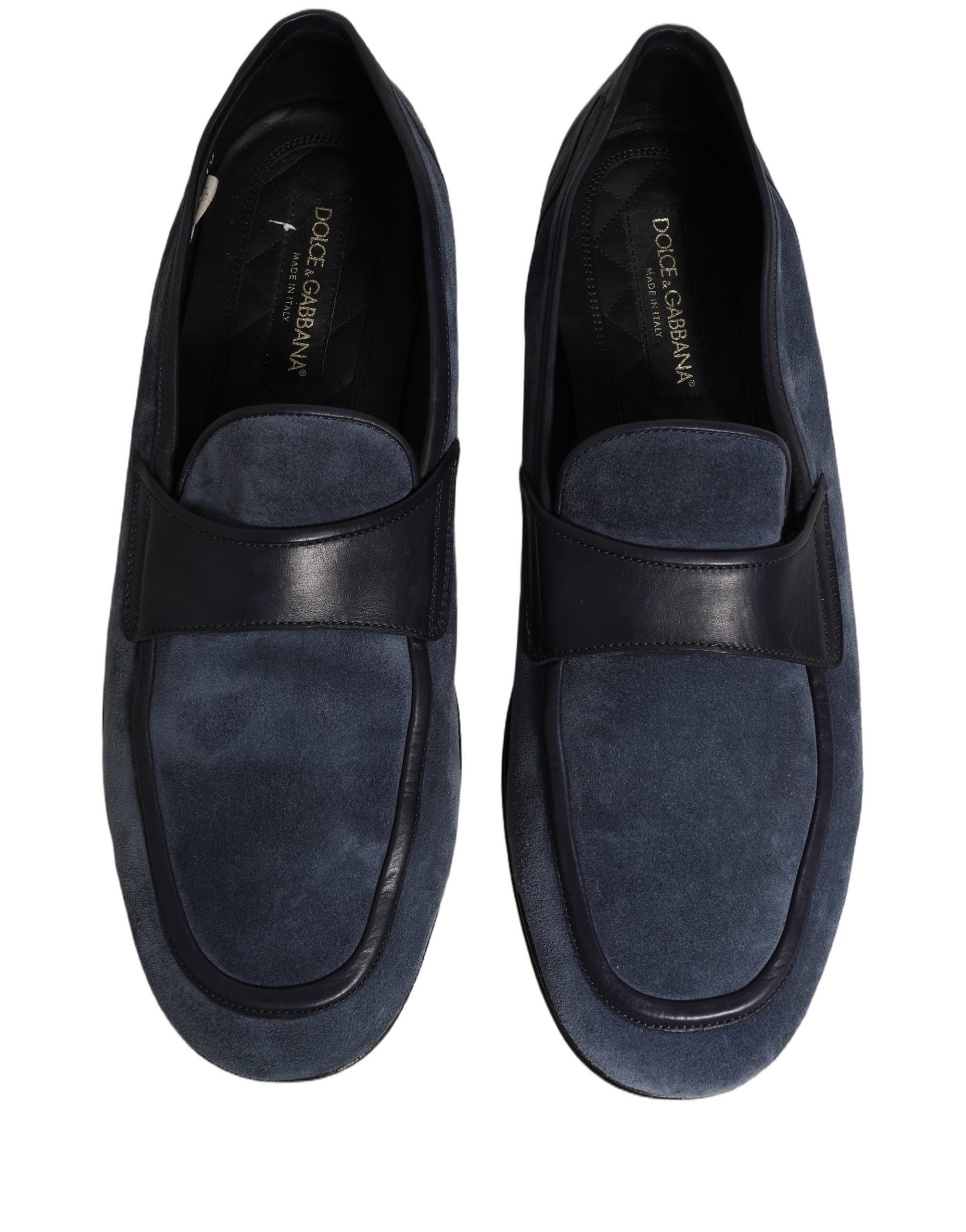 Dolce & Gabbana Blue Suede Leather Loafers for Timeless Elegance
