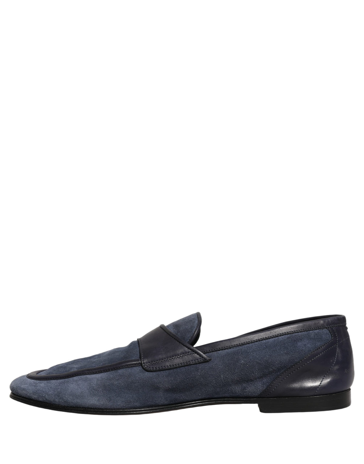 Dolce & Gabbana Blue Suede Leather Loafers for Timeless Elegance
