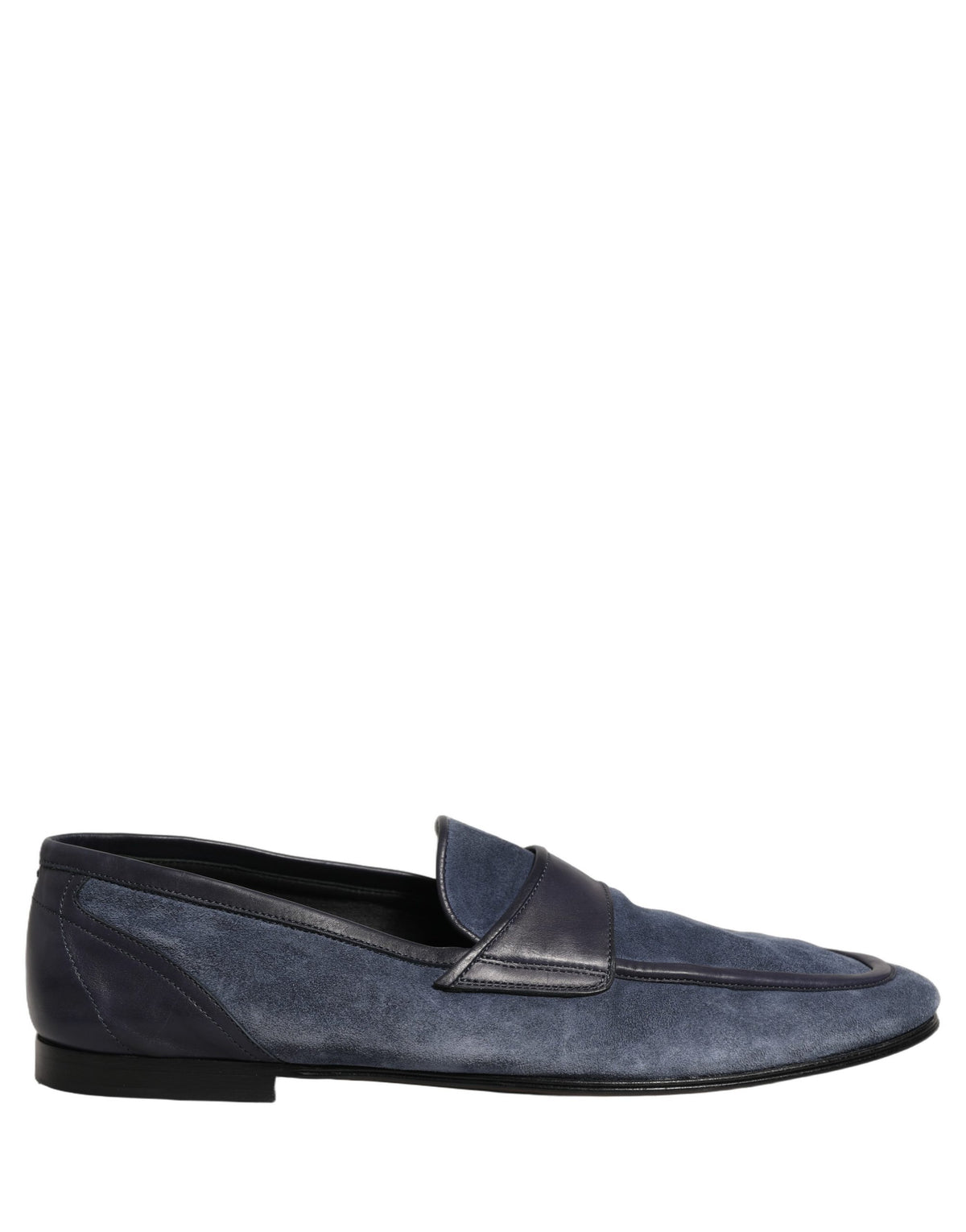 Dolce & Gabbana Blue Suede Leather Loafers - Timeless Elegance