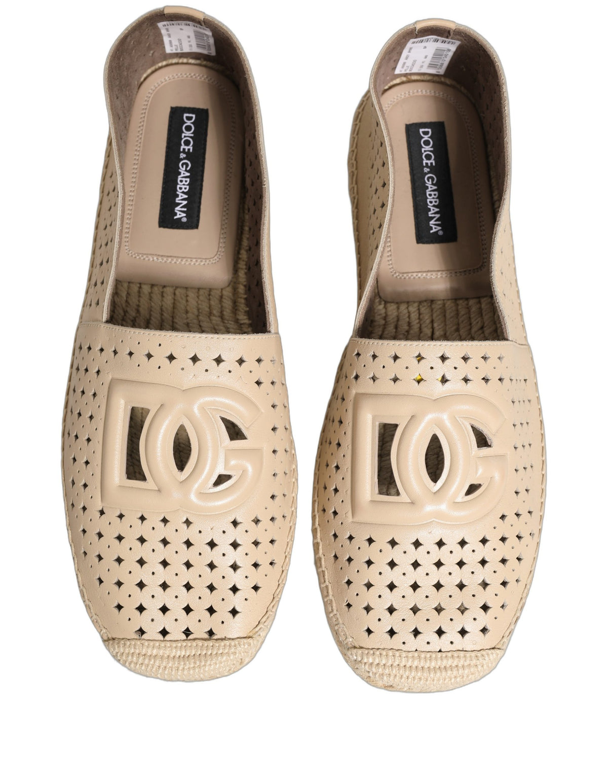 Dolce & Gabbana Beige Leather Espadrilles - Luxury Redefined