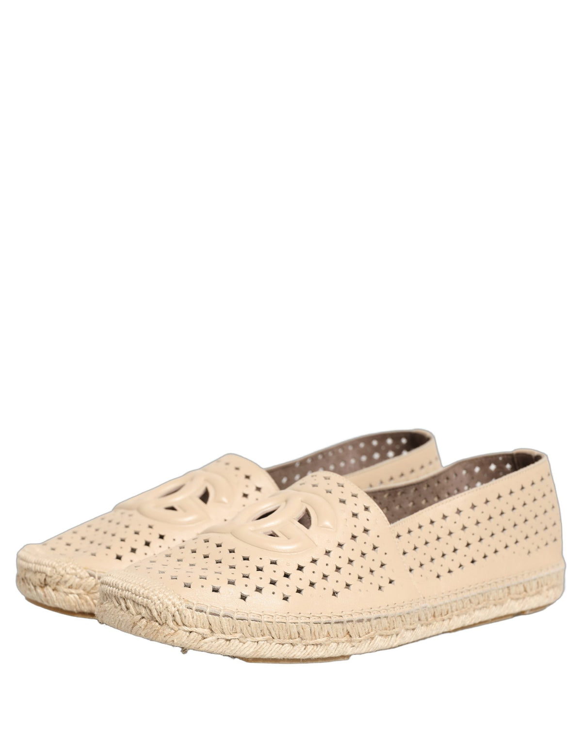 Dolce & Gabbana Beige Leather Espadrilles - Timeless Luxury