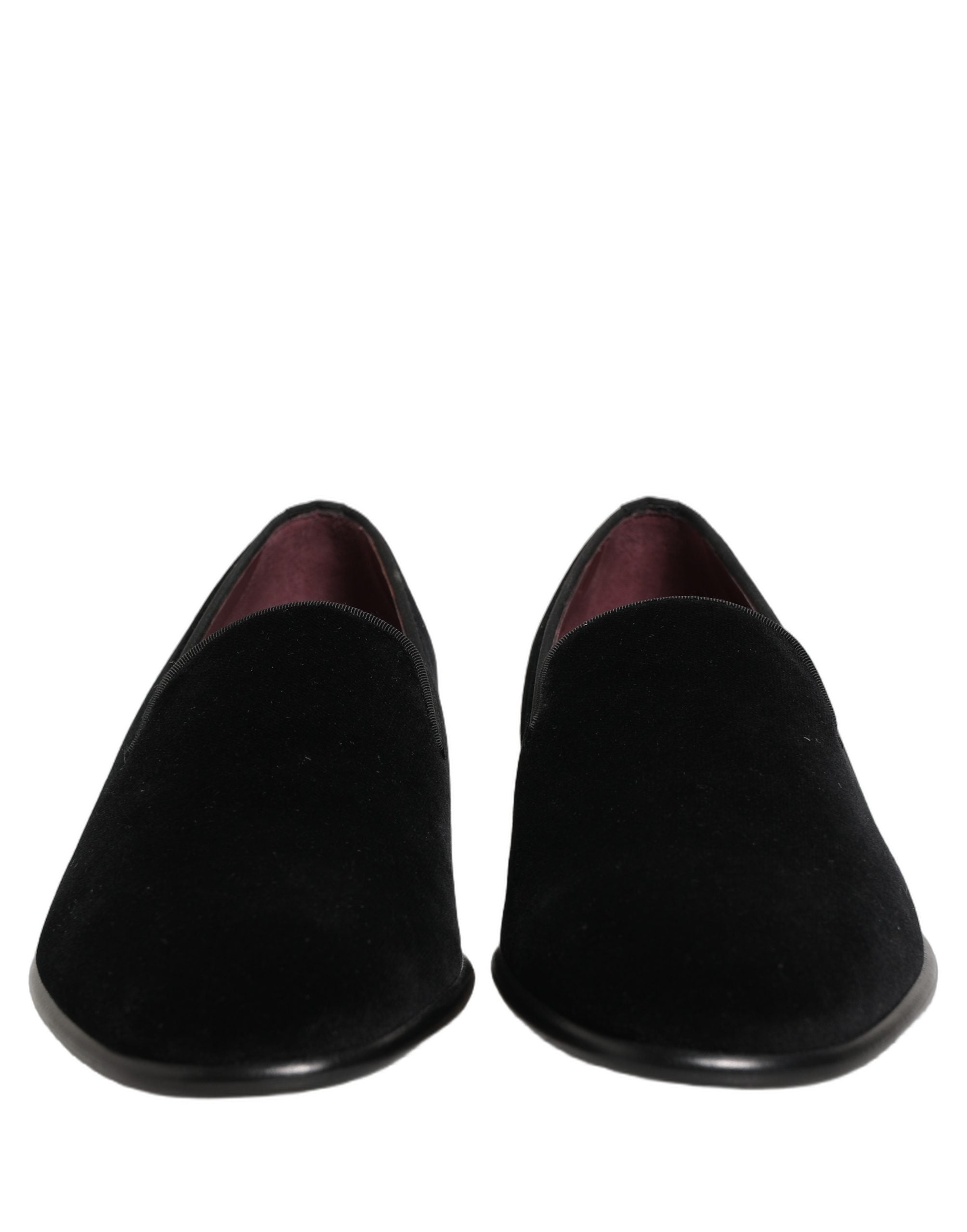 Dolce & Gabbana Black Velvet Loafers - Artisan Luxury Elegance