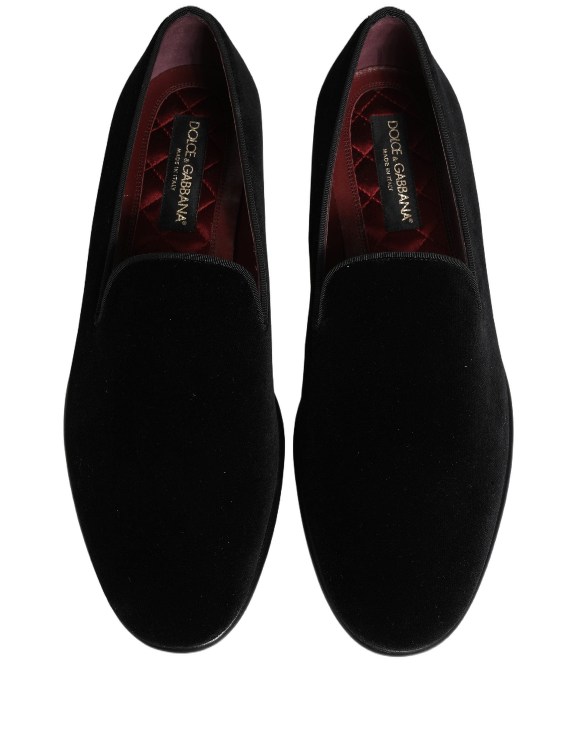 Dolce & Gabbana Black Velvet Loafers - Artisan Luxury Elegance