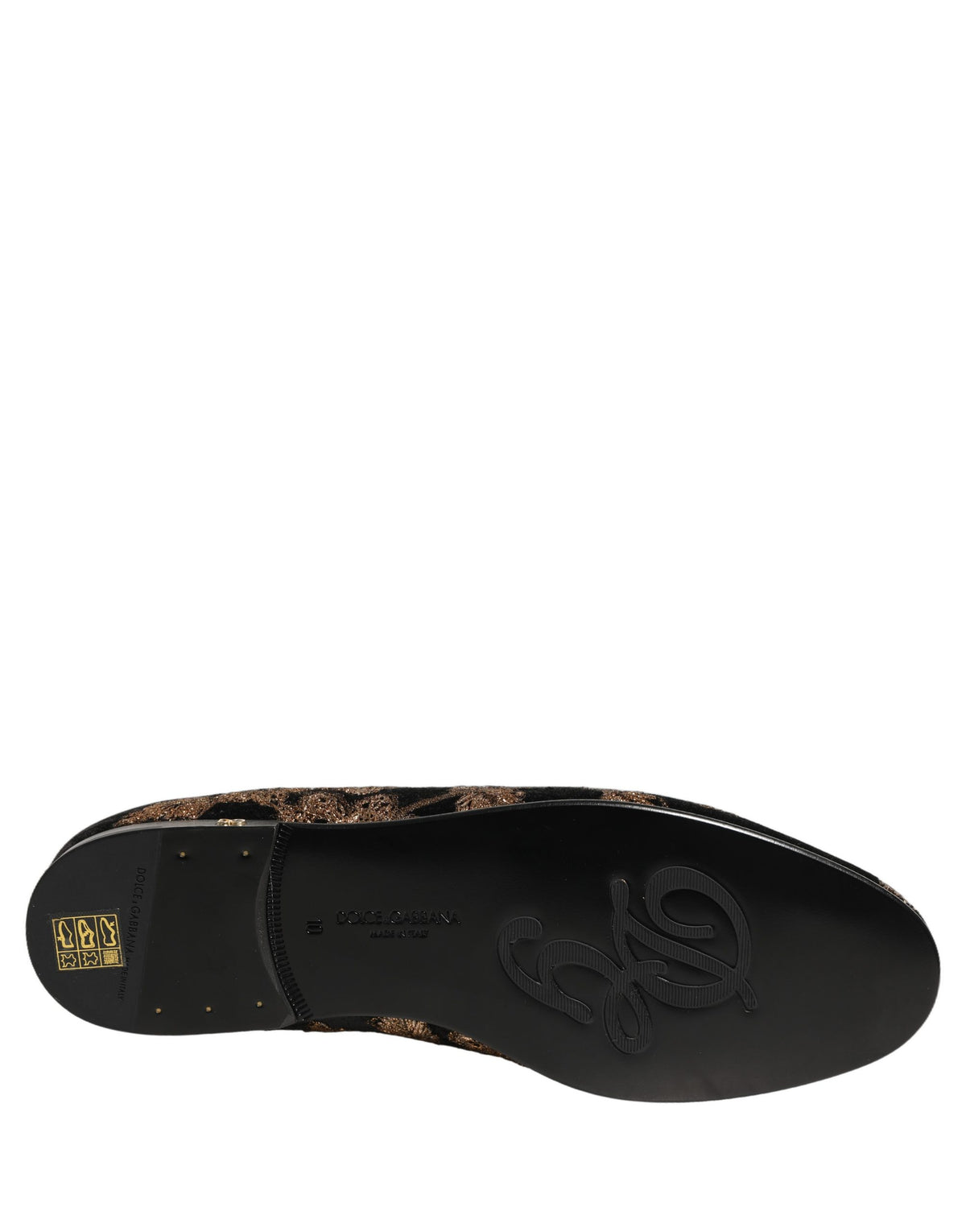 Dolce & Gabbana Black Floral Jacquard Dress Loafers Couture