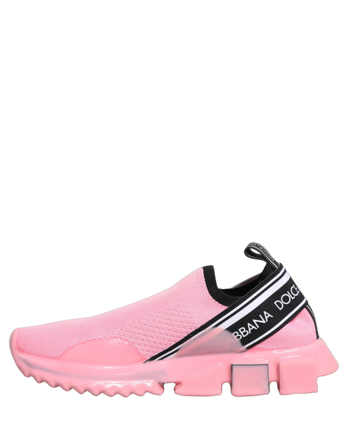Step into luxury with Dolce & Gabbana's Pink Sorrento Sneakers, crafted in Italy from exquisite materials, embodying sophistication and effortless style for the discerning individual.