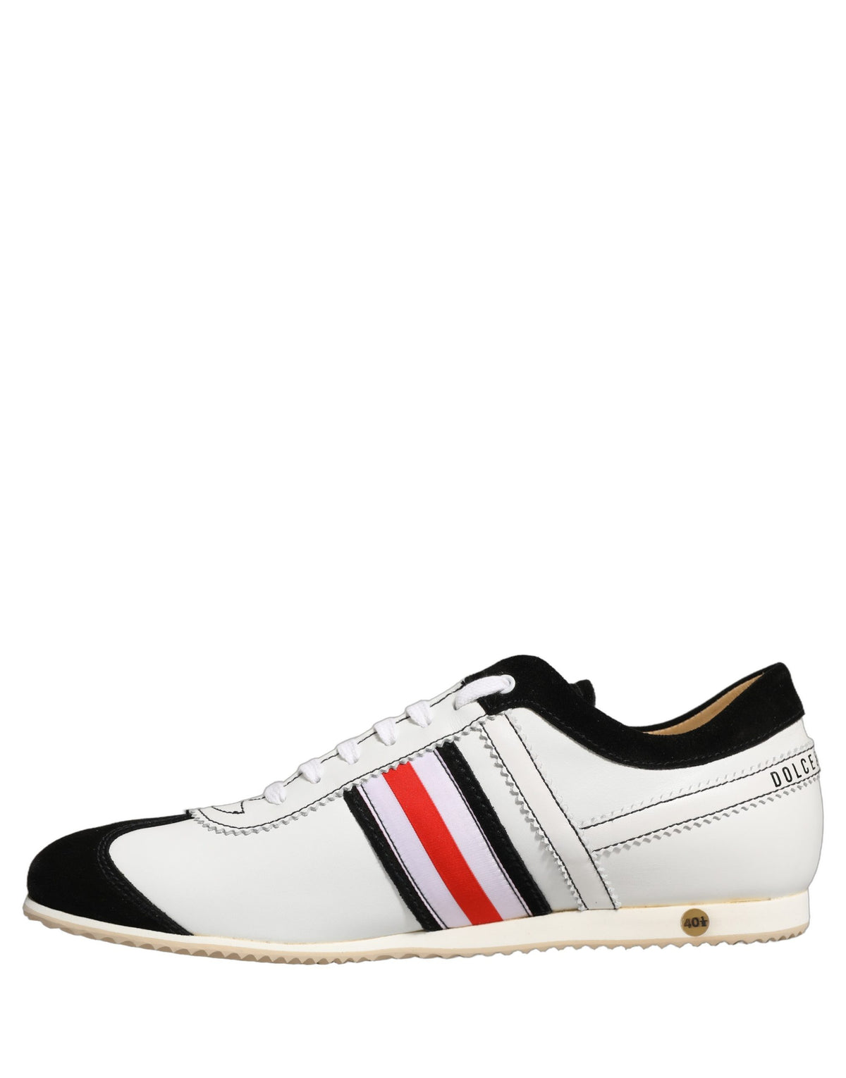 Indulge in the exquisite craftsmanship of Dolce & Gabbana's Black White Leather Suede Low Top Sneakers, where luxury meets sophistication for the discerning connoisseur.