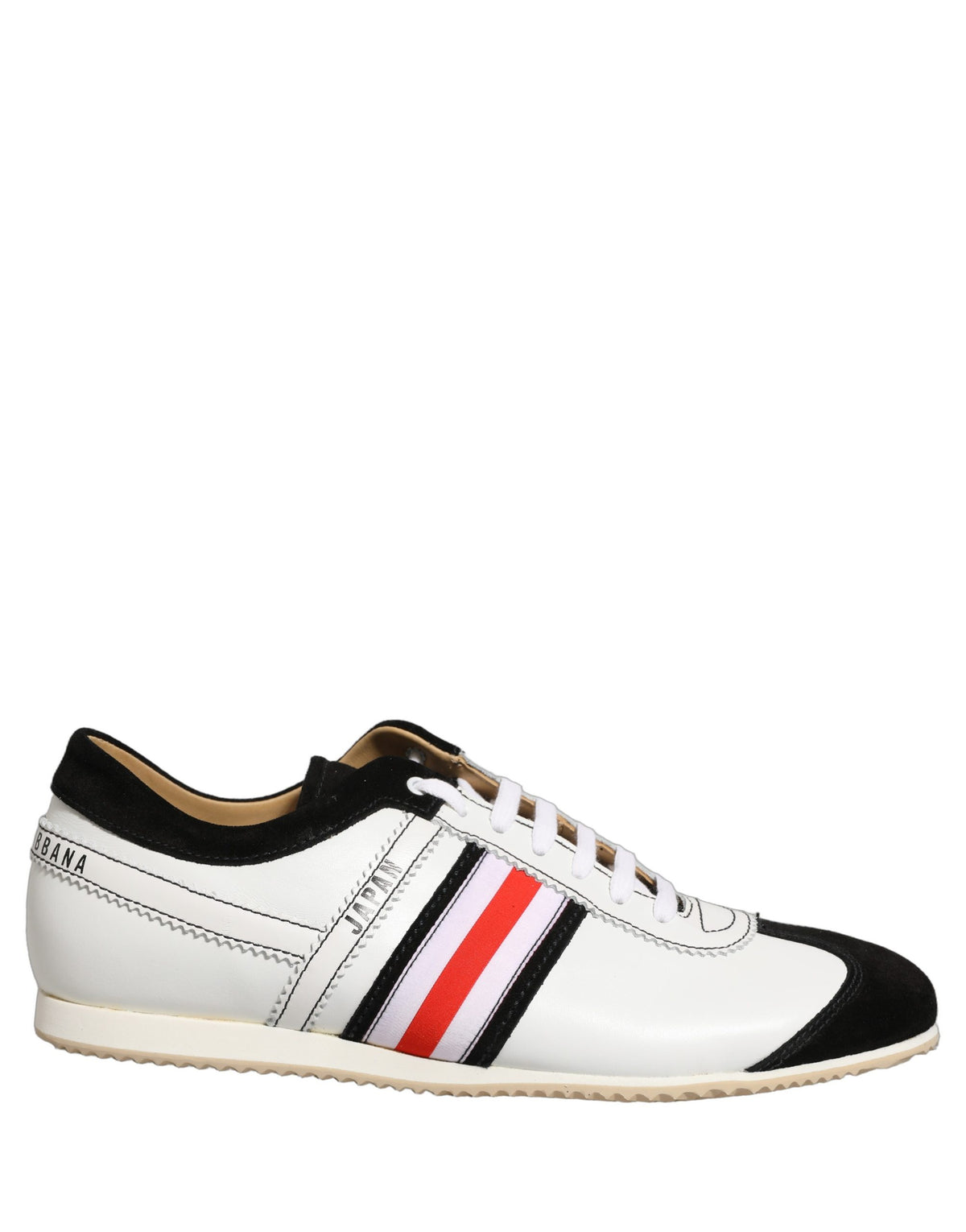 Indulge in the exquisite Dolce & Gabbana Black White Leather Suede Low Top Sneakers, a testament to Italian craftsmanship that elevates every ensemble with luxurious sophistication.