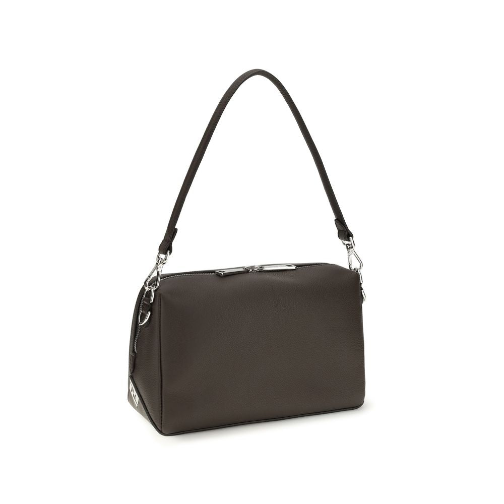 Elevate your style with the Fendi Brown Calf Leather Bos Taurus Shoulder Bag, a masterpiece of Italian craftsmanship that embodies timeless elegance and sophistication.