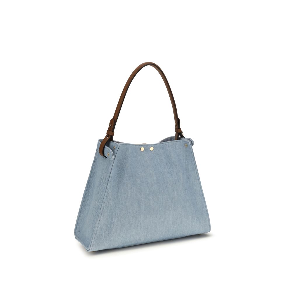 Elevate your elegance with the Fendi Blue Calf Leather Bos Taurus Shoulder Bag, a masterpiece of artisanal craftsmanship and timeless luxury for discerning individuals.