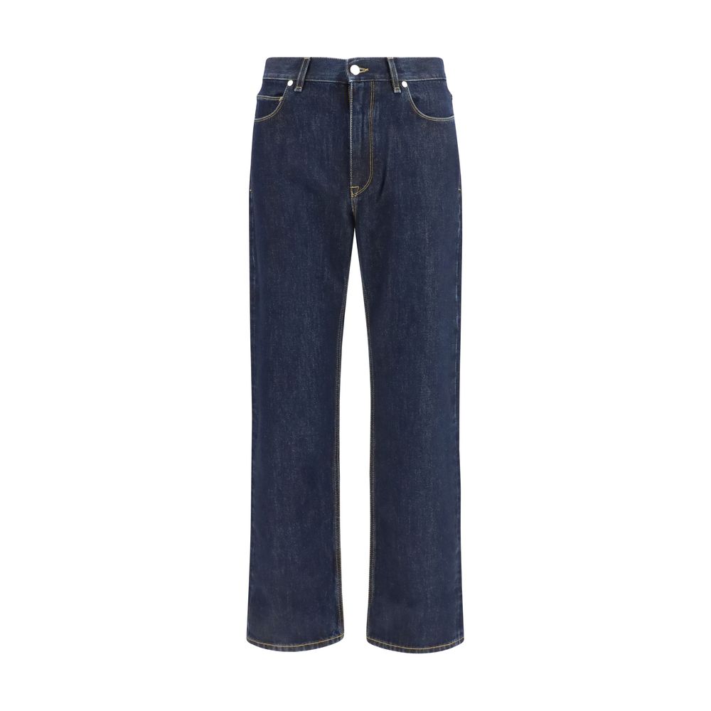 Elevate your style with Fendi Blue Cotton Straight-Leg Jeans, crafted from premium cotton for timeless elegance and modern sophistication in every detail.