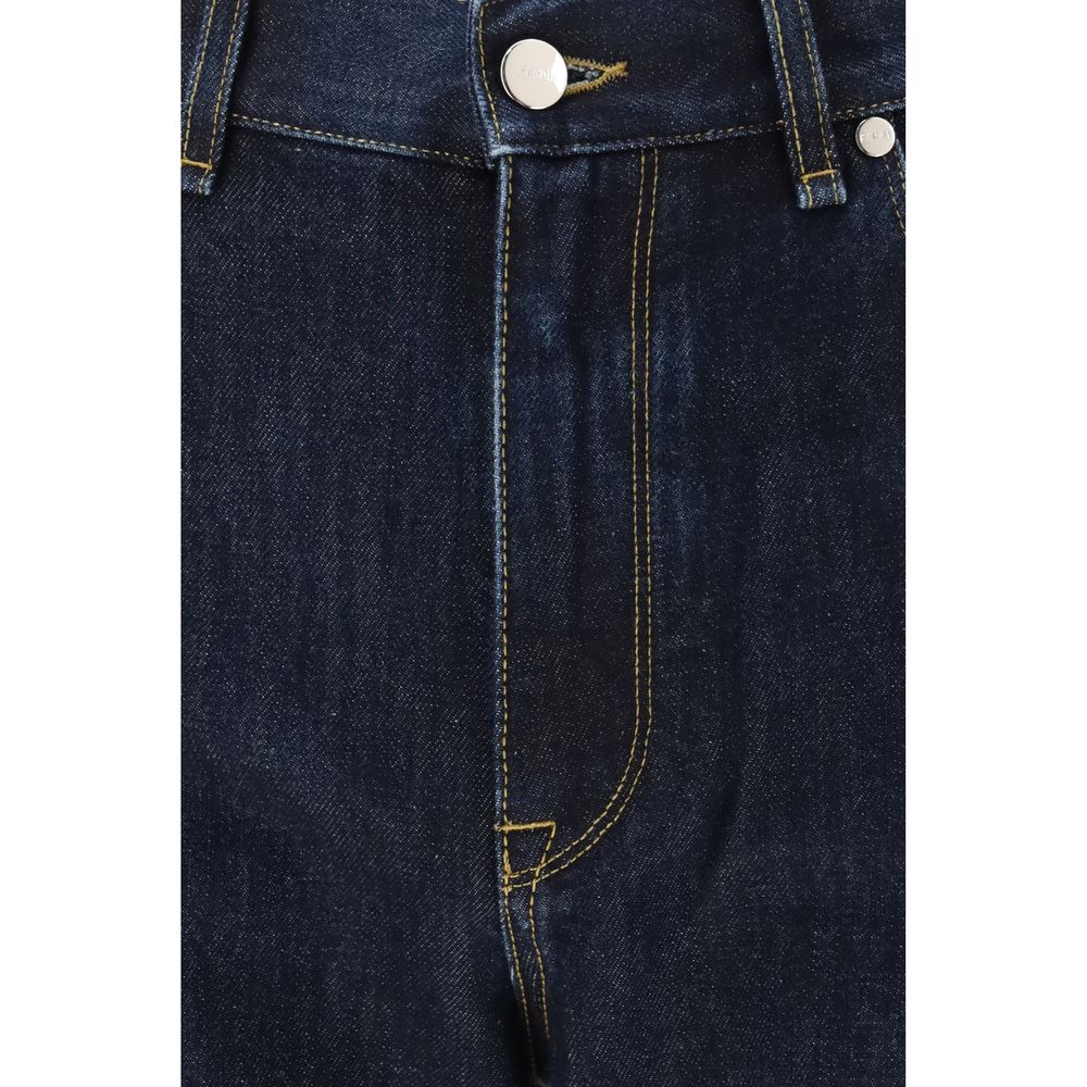 Indulge in the Fendi Blue Cotton Straight-Leg Jeans, where exquisite craftsmanship meets timeless elegance, perfect for those who embody luxury and sophistication.