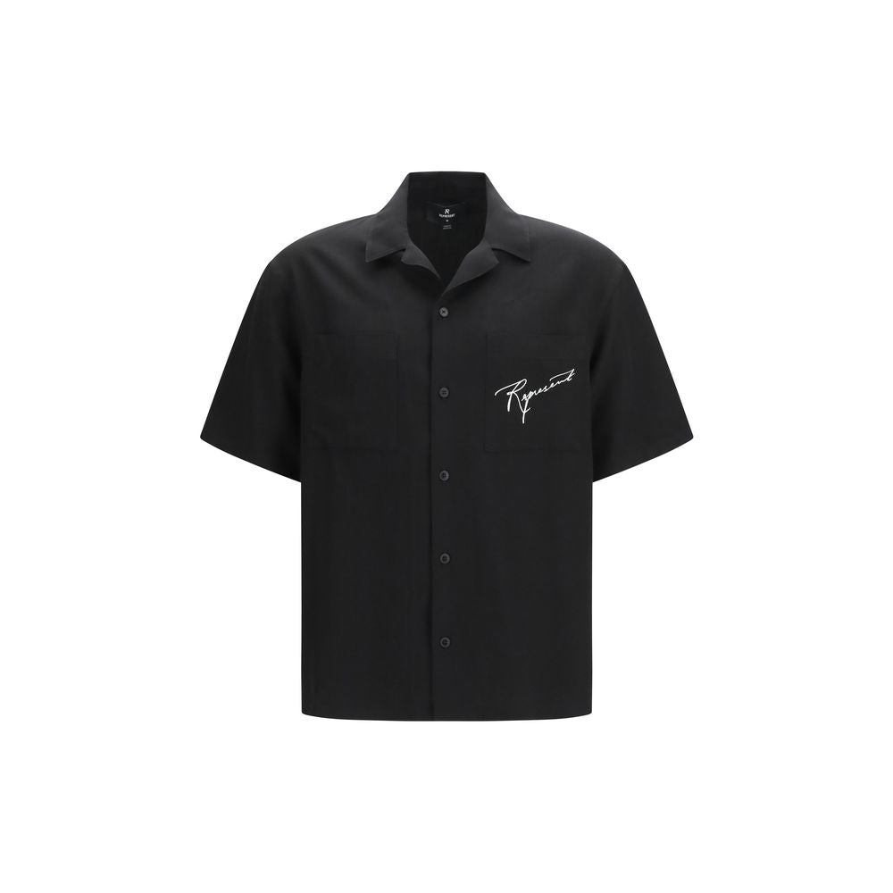 Elevate your style with the Represent Black Lyocell Pattern Shirt, a masterpiece of contemporary design in luxurious Lyocell, embodying sophistication and artistry.