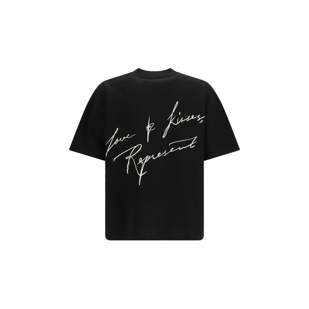 Represent Black Cotton T-Shirt - Luxury Contemporary Couture