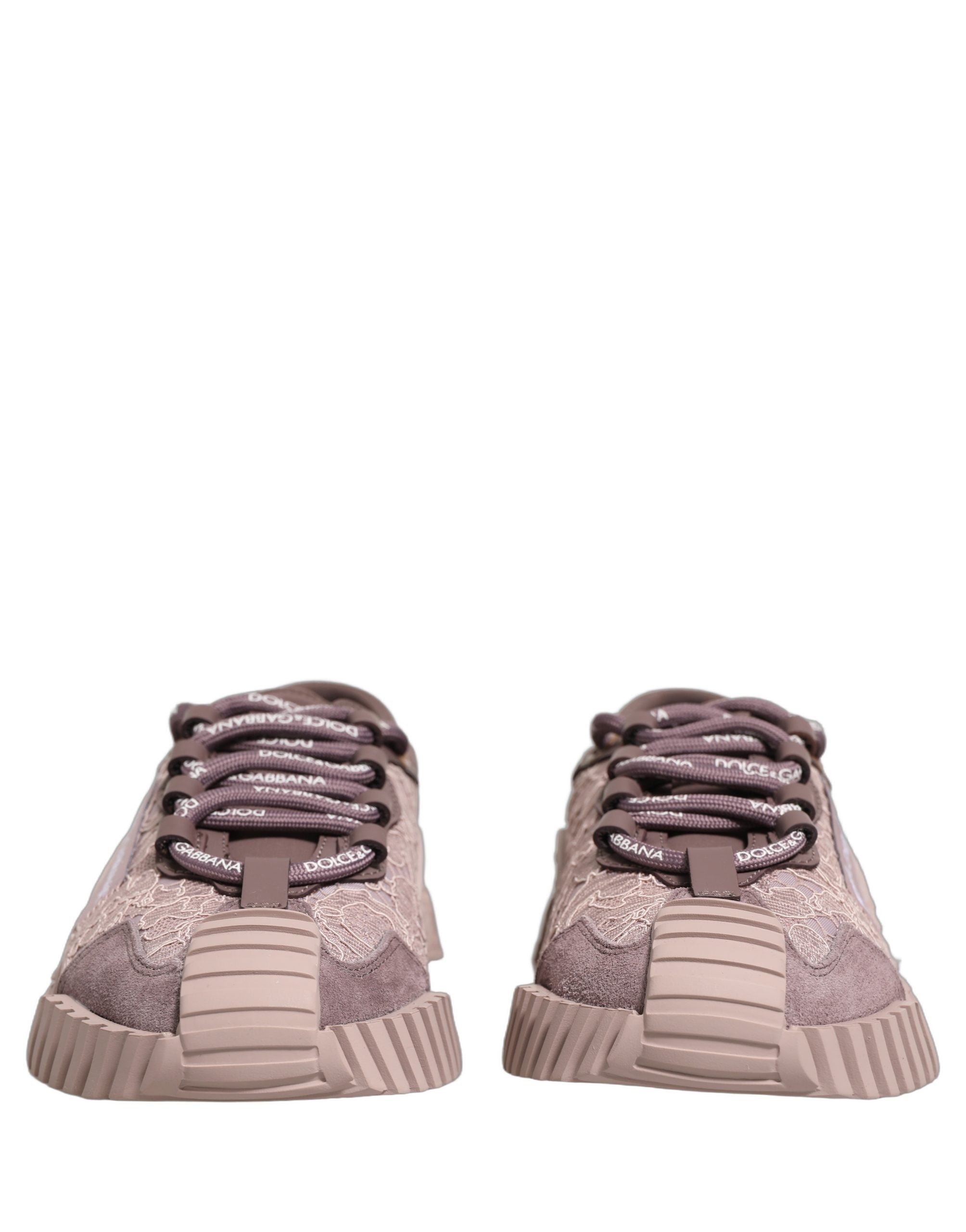 Indulge in the exquisite Dolce & Gabbana Pink Lace NS1 Sneakers, where luxurious materials and Italian craftsmanship elevate your style to new heights of elegance.