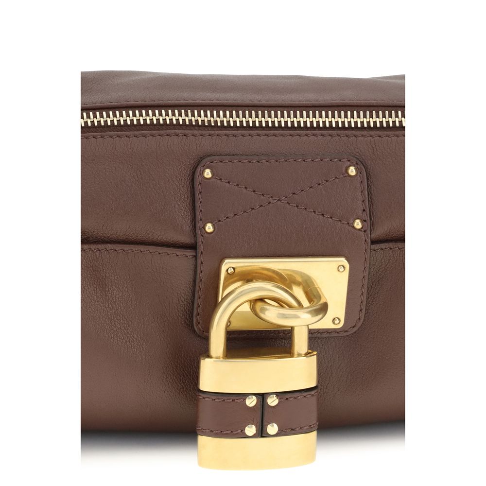 Chloé Brown Calf Leather Bos Taurus Shoulder Bag, Couture Elegance