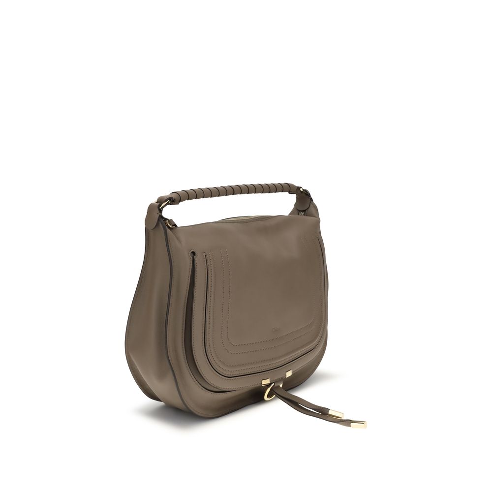 Chloé Beige Calf Leather Bos Taurus Shoulder Bag, Artisanal Luxury