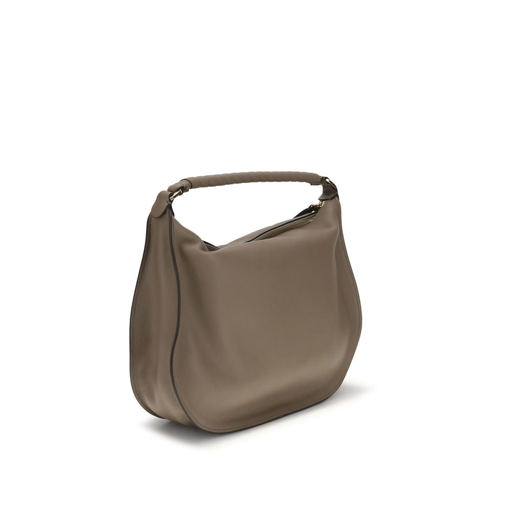 Chloé Beige Calf Leather Bos Taurus Shoulder Bag - Artisanal Luxury