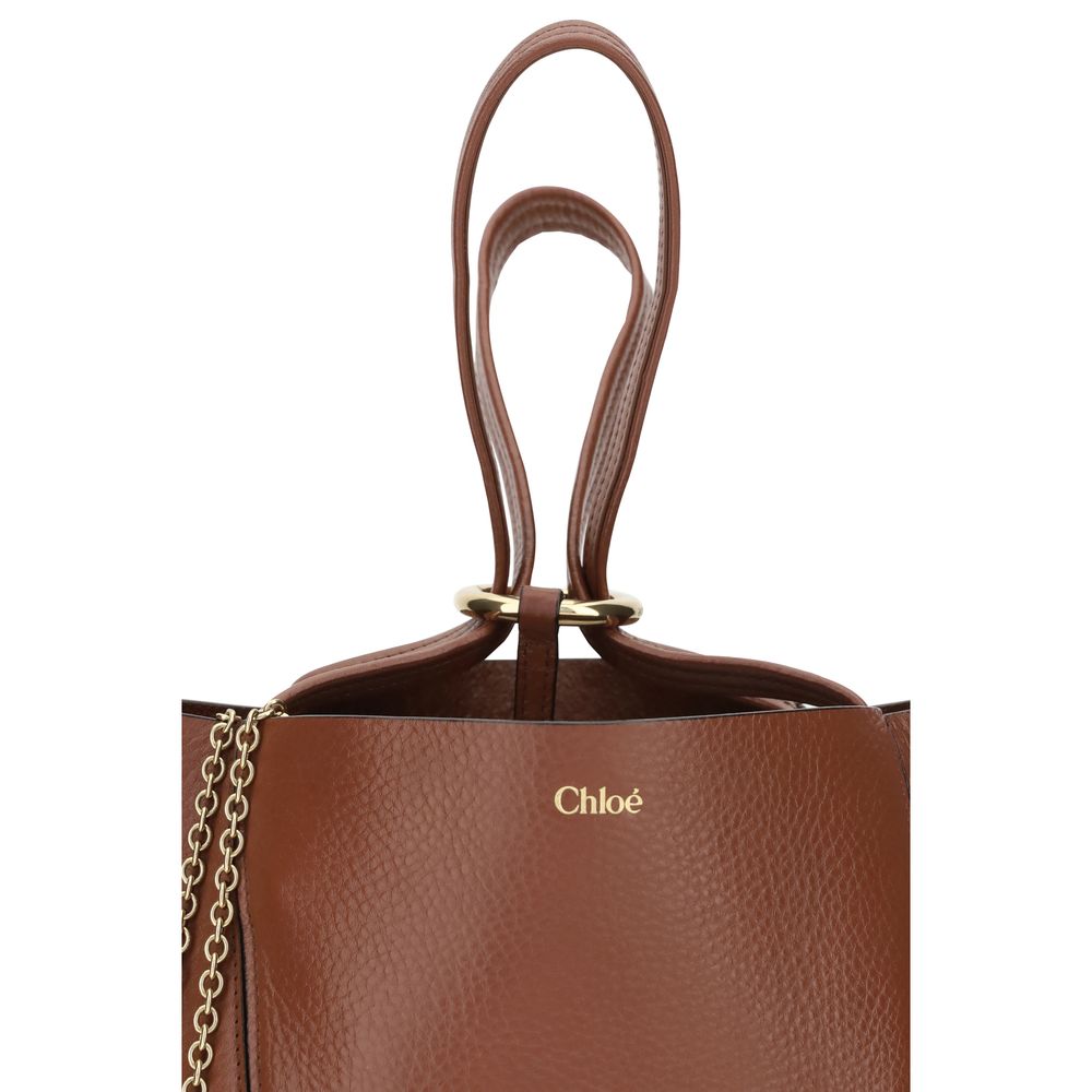 Chloé Brown Calf Leather Bos Taurus Shoulder Bag, Artisanal Luxury