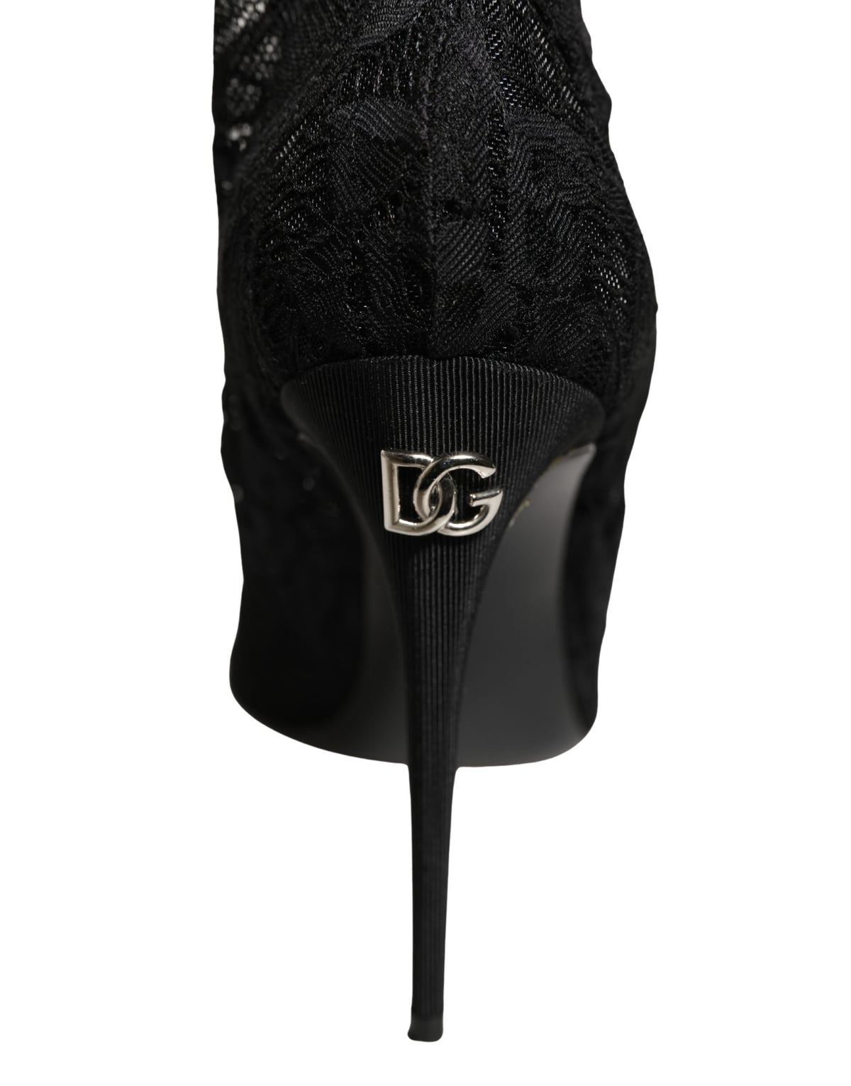 Dolce & Gabbana Black Taormina Lace Boots - Timeless Luxury