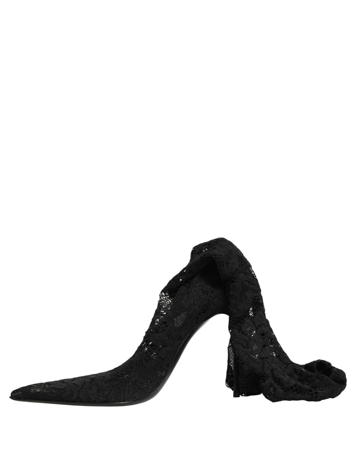 Dolce & Gabbana Black Taormina Lace Boots - Timeless Elegance