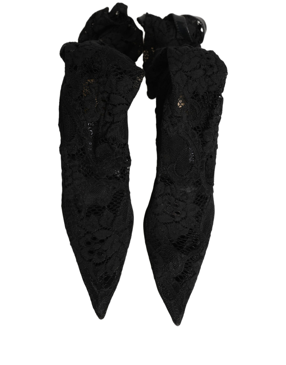 Dolce & Gabbana Black Taormina Lace Socks Boots - Luxury Elegance