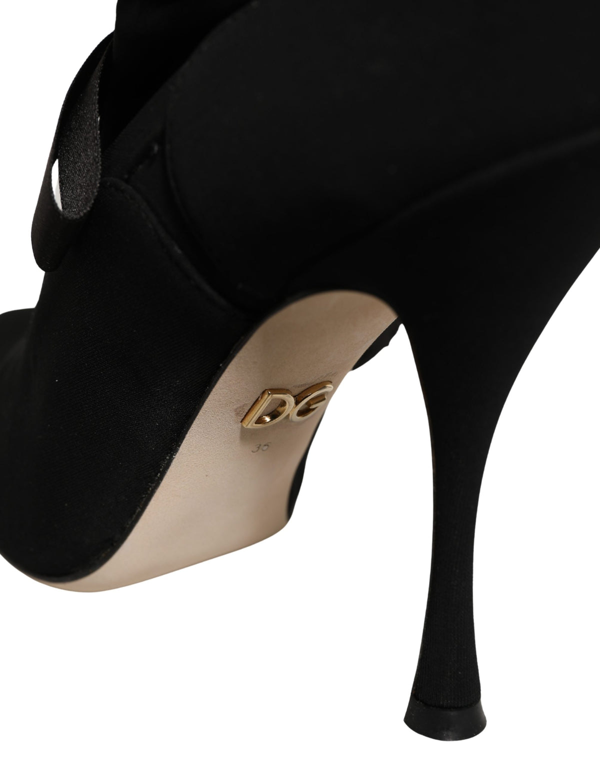Dolce & Gabbana Black Stiletto Heel Mid Calf Boots Couture