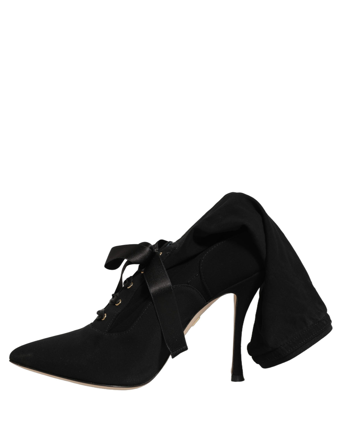 Dolce & Gabbana Black Stiletto Heel Mid Calf Boots Couture
